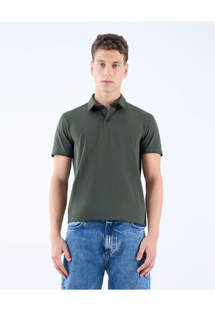 Polo Para Hombre Cuello Maquina  Color Verde Oscuro Marca Seven Seven #45110864
