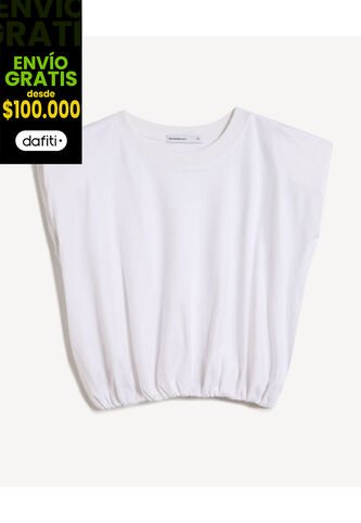 Camiseta Para Mujer Manga Sisa Cuello Redondo Color Marfil Marca Seven Seven #28096506 Seven Seven