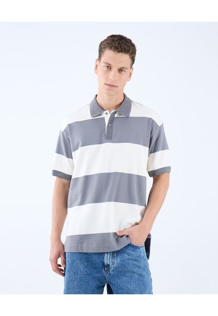Polo Para Hombre Cuello Tejido  Color Gris Claro Marca Seven Seven #45110849