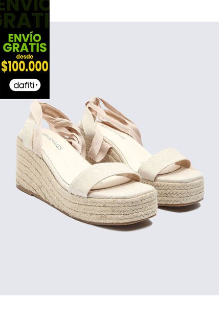 Sandalias Para Mujer Sandalia Plataforma Color Crema Marca Seven Seven #28690088