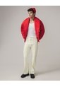 Jean Straight Con Rayas Laterales  Para Mujer Crema Seven Seven de Seven Seven
