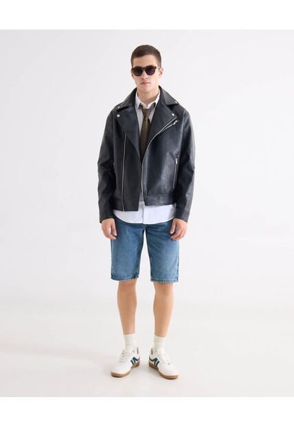 Bermuda Regular Tono Medio  Para Hombre Azul Seven Seven