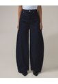 Jean Barrel Tiro Alto Rígido  Para Mujer Azul Seven Seven de Seven Seven
