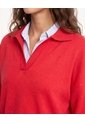Saco Polo Tejido Con Escote En V  Para Mujer Rojo Seven Seven de Seven Seven