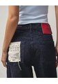 Jean Barrel Tiro Alto Rígido  Para Mujer Azul Seven Seven de Seven Seven