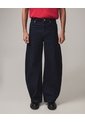 Jean Barrel Tiro Alto Rígido  Para Mujer Azul Seven Seven de Seven Seven