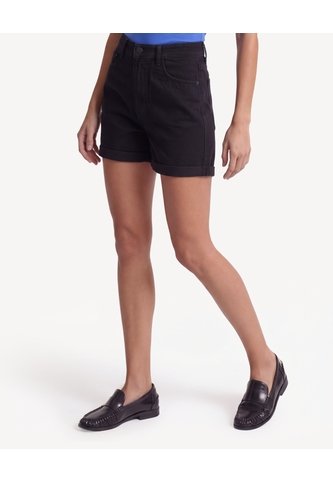 Short Mom Con Pretina De Guardapolvo  Para Mujer Negro Seven Seven Seven Seven