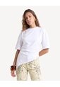 Camiseta Manga Corta Con Recogido Lateral  Para Mujer Crudo Seven Seven de Seven Seven