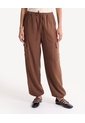 Pantalón Harem Con Bolsillos Laterales  Para Mujer Café Seven Seven de Seven Seven