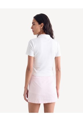 Camiseta Polo Manga Corta Con Cierre Para Mujer Crudo Seven Seven