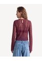 Camiseta De Encaje Con Mangas Amplias  Para Mujer Vino Seven Seven de Seven Seven