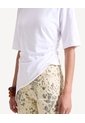Camiseta Manga Corta Con Recogido Lateral  Para Mujer Crudo Seven Seven de Seven Seven