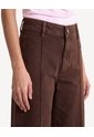 Jean Retro Pierna Ancha Y Tiro Alto  Para Mujer Café Seven Seven de Seven Seven