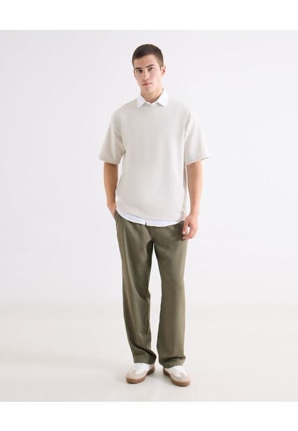 Pantalón Encauchado Straight  Para Hombre Verde Seven Seven