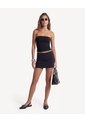 Camiseta Strapless De Malla Suave  Para Mujer Negro Seven Seven de Seven Seven