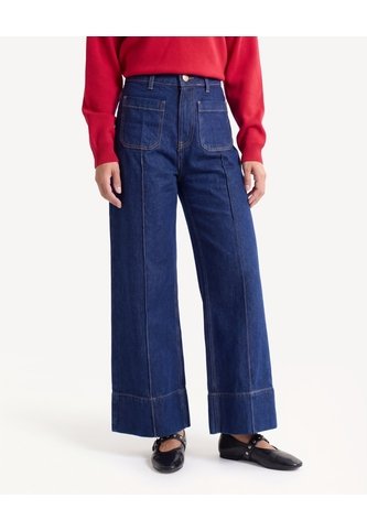 Jean Retro De Bolsillos Frontales  Para Mujer Azul Seven Seven Seven Seven