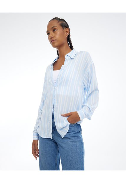Blusa Para Mujer Manga Larga Color Azul Claro Marca Seven Seven #28123738