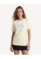Camiseta Holgada Con Gráfico Frontal  Para Mujer Amarillo Seven Seven de Seven Seven