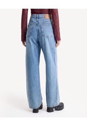 Jean Wide Leg Con Pretina Cruzada  Para Mujer Azul Seven Seven