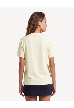Camiseta Holgada Con Gráfico Frontal Para Mujer Amarillo Seven Seven