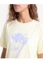 Camiseta Holgada Con Gráfico Frontal  Para Mujer Amarillo Seven Seven de Seven Seven