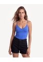 Body Escote En V Con Tiras Ajustables  Para Mujer Azul Seven Seven de Seven Seven