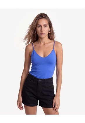 Body Escote En V Con Tiras Ajustables Para Mujer Azul Seven Seven