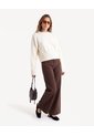 Saco Tejido De Cuello Redondo  Para Mujer Crema Seven Seven de Seven Seven