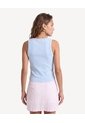 Camiseta Tank Con Botones Frontales  Para Mujer Celeste Seven Seven de Seven Seven