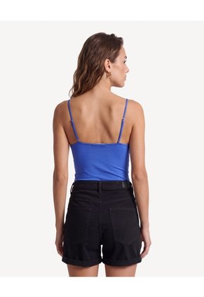Body Escote En V Con Tiras Ajustables Para Mujer Azul Seven Seven