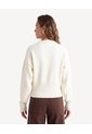 Saco Tejido De Cuello Redondo  Para Mujer Crema Seven Seven de Seven Seven