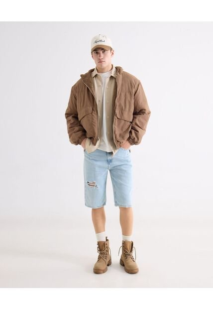 Bermuda Regular Con Desgastes  Para Hombre Azul Seven Seven