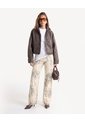 Chaqueta Cuello Alto Efecto Desgastado  Para Mujer Café Seven Seven de Seven Seven