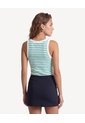 Camiseta Tank De Rayas Finas  Para Mujer Verde Seven Seven de Seven Seven