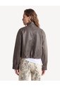 Chaqueta Cuello Alto Efecto Desgastado  Para Mujer Café Seven Seven de Seven Seven