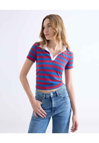 Camiseta  Para Mujer Manga Corta Moda Color Azul Marca Seven Seven #28096582 Seven Seven