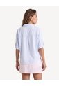 Blusa Camisera Con Bolsillos Frontales  Para Mujer Azul Seven Seven de Seven Seven