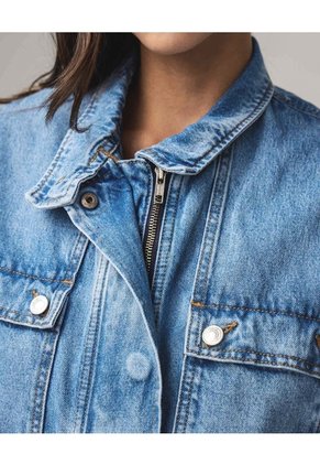 Chaqueta Rígida De Corte Amplio Para Mujer Azul Seven Seven