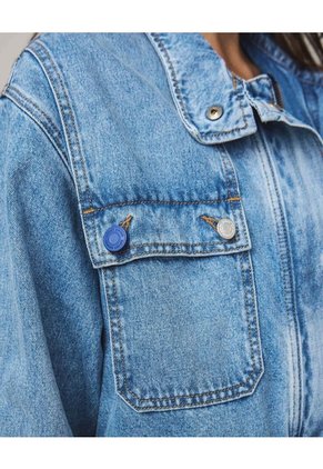 Chaqueta Rígida De Corte Amplio Para Mujer Azul Seven Seven