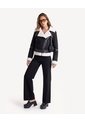Chaqueta Biker Con Interior Suave  Para Mujer Negro Seven Seven de Seven Seven
