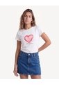 Camiseta Ajustada Con Gráfico De Corazón  Para Mujer Crudo Seven Seven de Seven Seven
