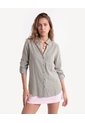 Blusa Camisera Con Mangas Ajustables  Para Mujer Verde Seven Seven de Seven Seven