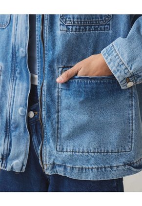 Chaqueta Rígida De Corte Amplio Para Mujer Azul Seven Seven