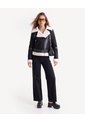 Chaqueta Biker Con Interior Suave  Para Mujer Negro Seven Seven de Seven Seven
