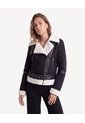 Chaqueta Biker Con Interior Suave  Para Mujer Negro Seven Seven de Seven Seven