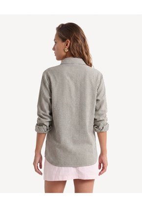 Blusa Camisera Con Mangas Ajustables Para Mujer Verde Seven Seven
