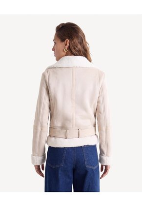 Chaqueta Biker Con Cinturón Y Hebilla  Para Mujer Arena Seven Seven