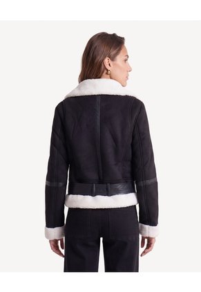 Chaqueta Biker Con Interior Suave  Para Mujer Negro Seven Seven