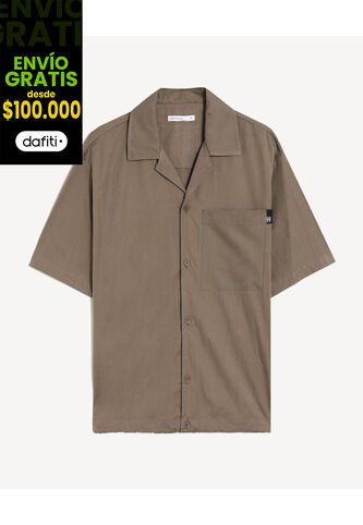 Camisa Para Hombre Manga Corta Con Bolsillo Cuello Resort Color Verde Marca Seven Seven #45012167 Seven Seven