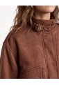 Chaqueta Suede Con Bolsillos De Tapa  Para Mujer Camel Seven Seven de Seven Seven